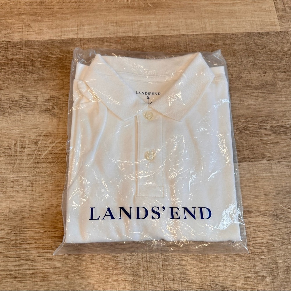 New In bag! Lands End Long sleeve white polo shirt in size 3T - Picture 1 of 3